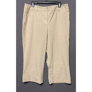 Apt. 9 Stretch Maxwell Cropped Pants S 14 Beige Check Workwear Career‎ Cuffed